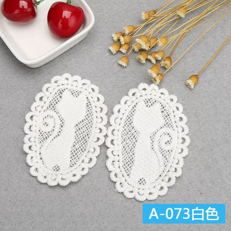 Water soluble Gold/ Silver Metallic Thread Lace Applique Embroidery Flower Lace Patch for Garment Decoration