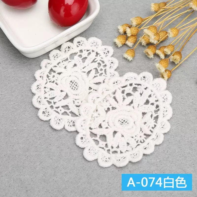 Water-soluble Gold/Silver Metallic Thread Lace Applique Embroidery Flower Lace Patch for Garment Decoration