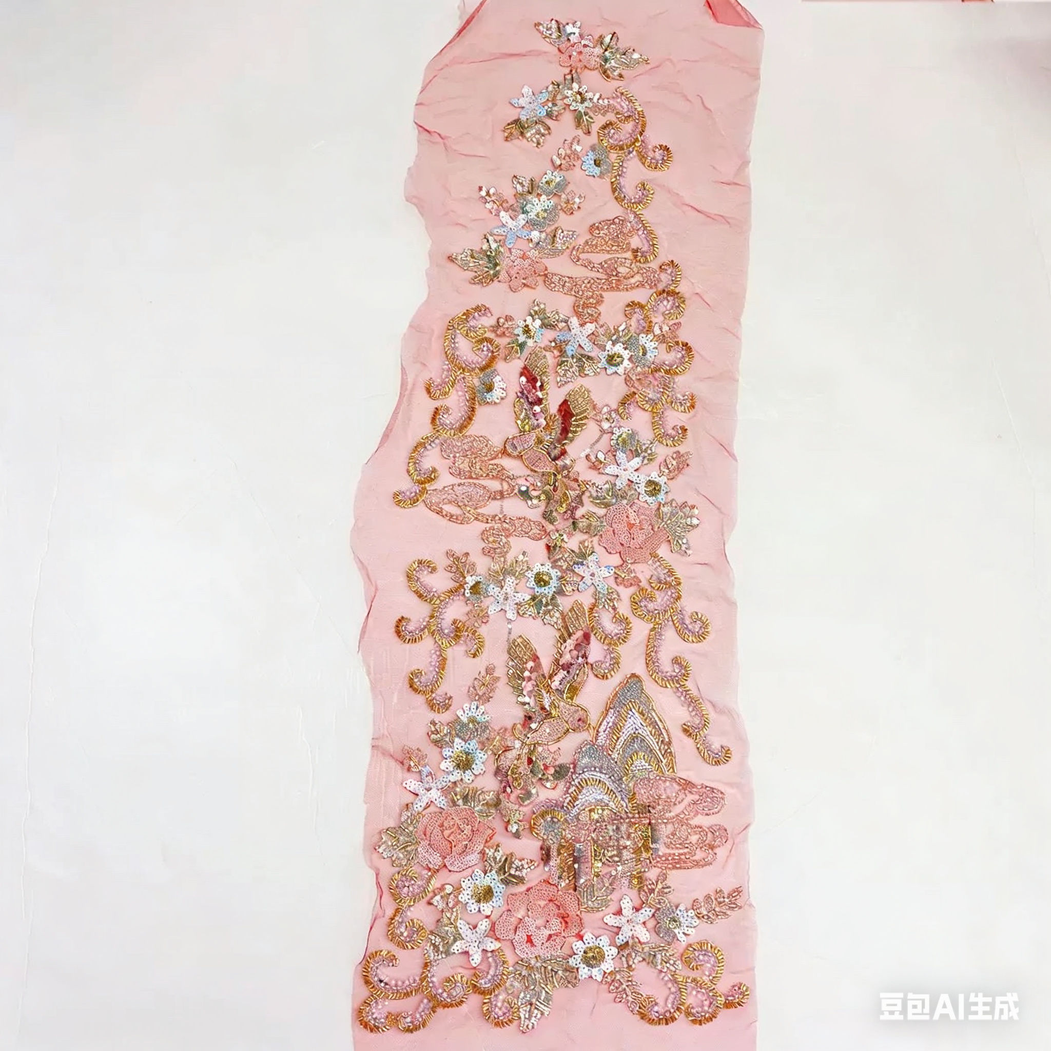 Colorful Sequins and Beads Lace Patch for Evening Dress from Chinese Factory