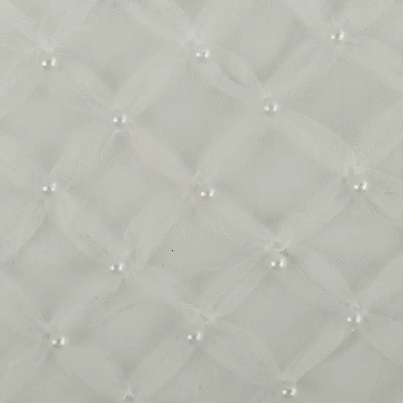 5 Meters New Spring/Summer Mesh Fabric with Rhombus Grid & Multi‑Color Bead Embroidery Lace for Evening Gowns, Wedding Dresses & Fashion Apparel