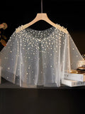 New Handmade Beaded Shawl, Versatile & Fashionable French Style Short Coat, Elegant Capelet for Cheongsam Dress