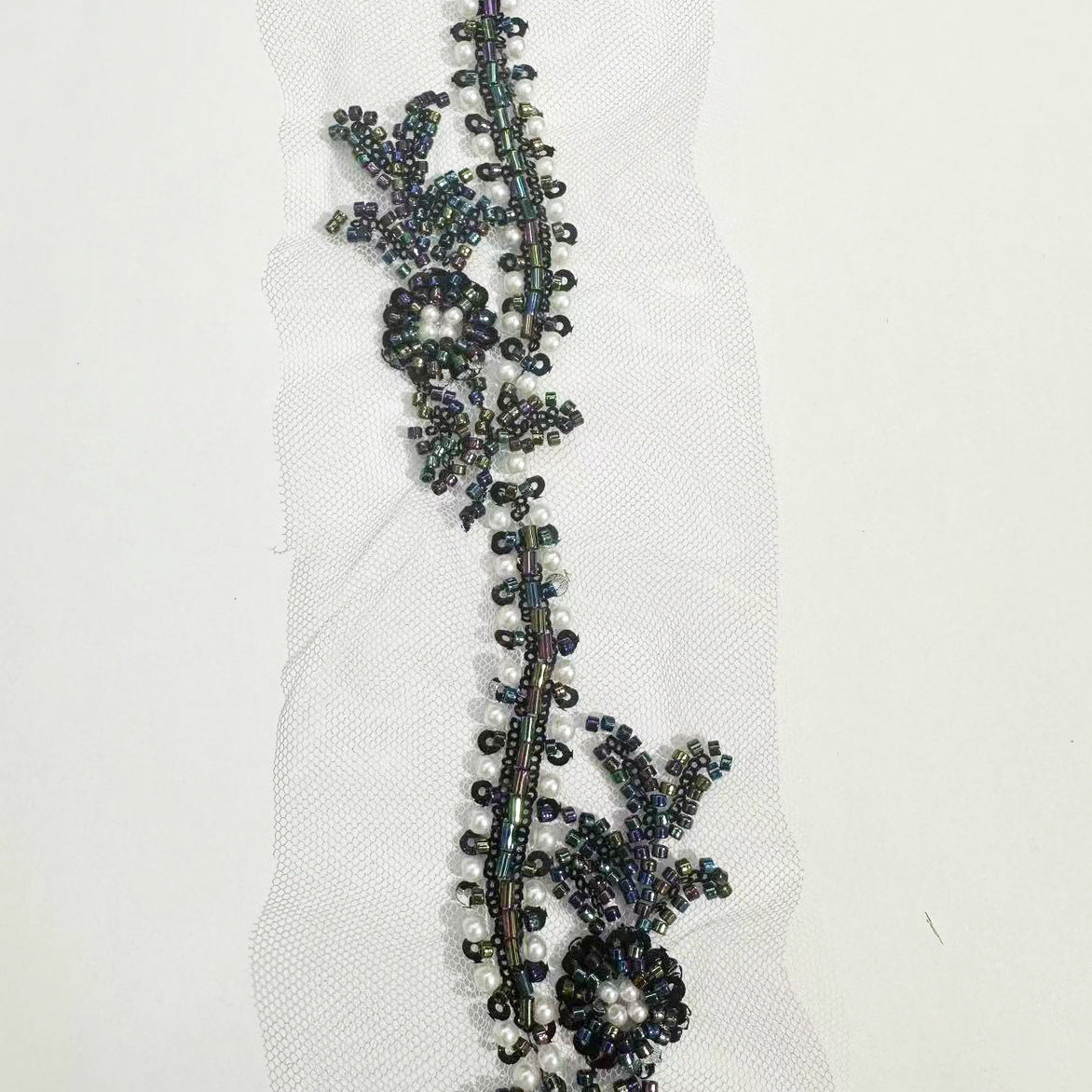 Handmade Beaded Lace DIY, Seed Bead Hair Accessories, Shoes & Hats Decoration, Heavy-Duty Pearl Lace Apparel Trims