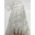 10 yards 130cm polyester flowers pearls and tubes lace fabric for dress