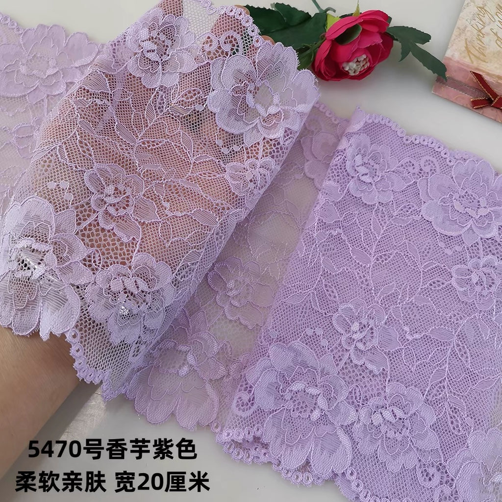 18-25cm nylon spandex elastic lace trim for garments