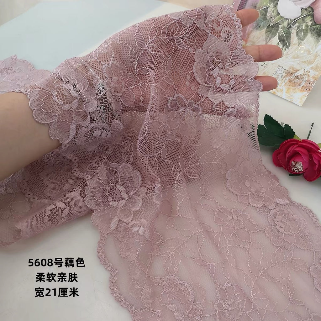 18-25cm nylon spandex elastic lace trim for garments