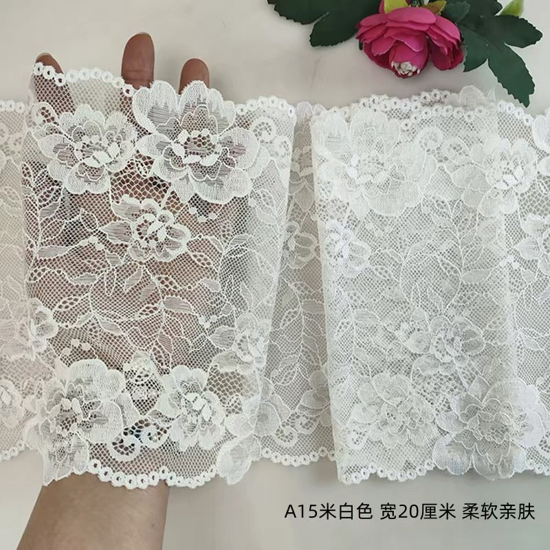 18-25cm nylon spandex elastic lace trim for garments