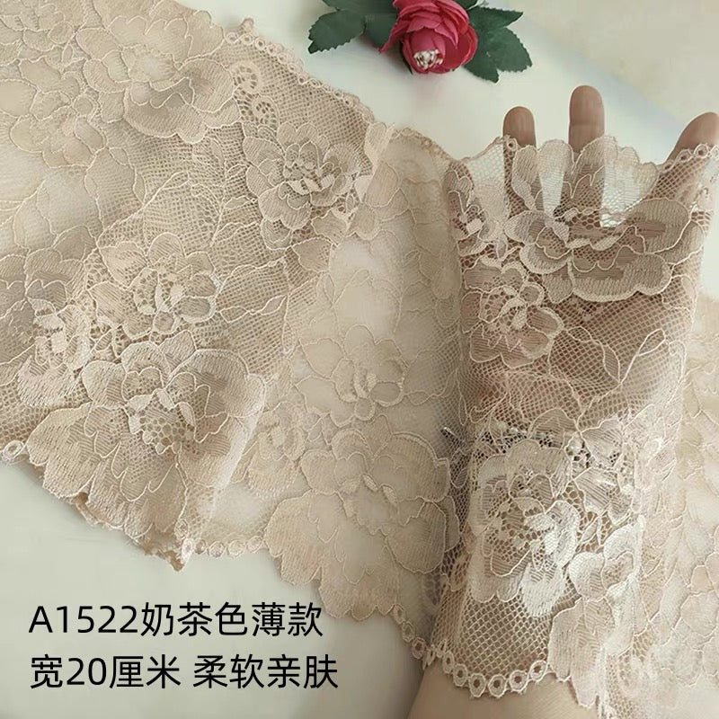18-25cm nylon spandex elastic lace trim for garments