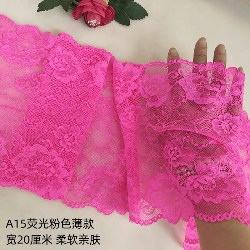 18-25cm nylon spandex elastic lace trim for garments
