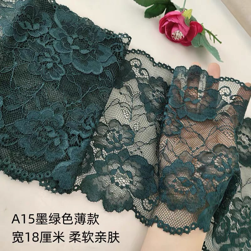 18-25cm nylon spandex elastic lace trim for garments