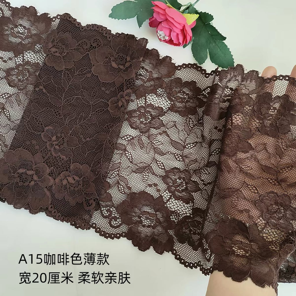 18-25cm nylon spandex elastic lace trim for garments