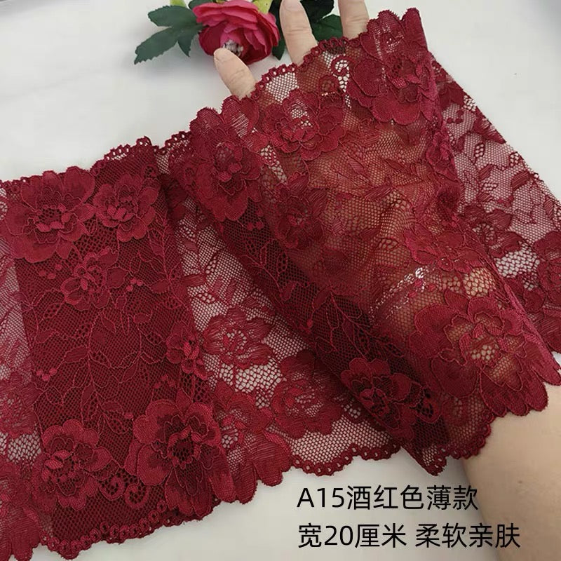 18-25cm nylon spandex elastic lace trim for garments