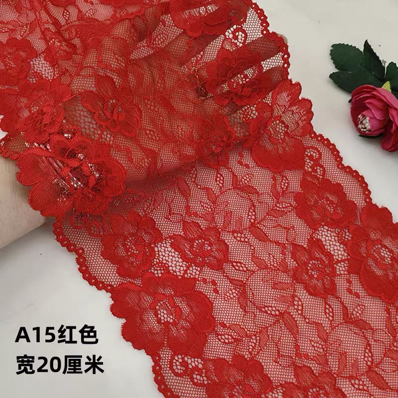 18-25cm nylon spandex elastic lace trim for garments