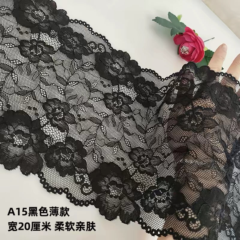 18-25cm nylon spandex elastic lace trim for garments