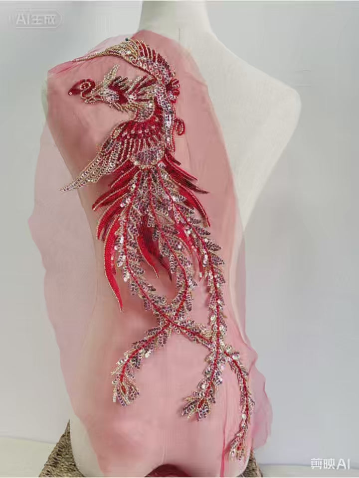 sequins and beads lace patch from Chinese factory