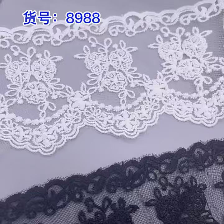Milky Water Soluble Embroidery Lace Trim 8.5cm for Lace Accessories